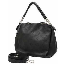 Louis Vuitton Schwarzes Monogramm Mahina Babylone Kette BB Schwarz