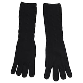 Ralph Lauren-Ralph Lauren Purple Label Collection Long Gloves in Black Cashmere-Black