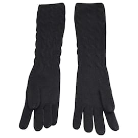 Ralph Lauren-Ralph Lauren Purple Label Collection Long Gloves in Black Cashmere-Black