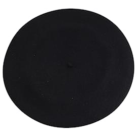Gucci-Gucci Felt Beret Hat in Black Wool -Black