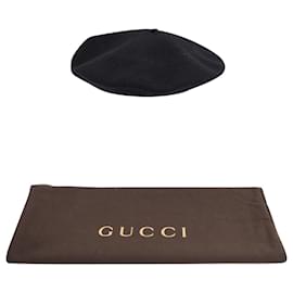 Gucci-Cappello basco in feltro Gucci in lana nera-Nero