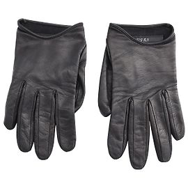 Gucci Driving Gloves in Black Leather  Black