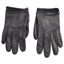 Gucci-Gucci Driving Gloves in Black Leather -Black