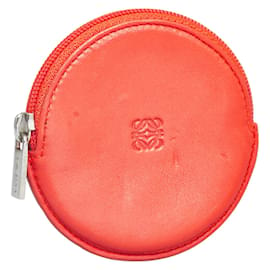 Loewe-Round Leather Coin Purse-Red