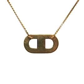 Dior-Dior CD Logo Pendant Necklace Metal Necklace in Good condition-Golden