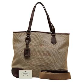 Prada-Canapa Logo Tote Bag BR3413-Brown