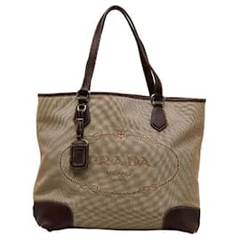 Prada-Canapa Logo Tote Bag BR3413-Brown