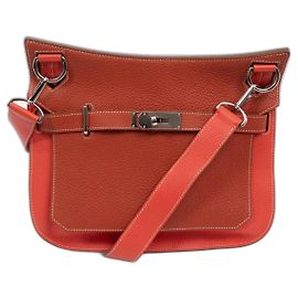Hermès Jypsiere Bolso de hombro de piel Coral Coral