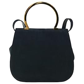 Salvatore Ferragamo-Salvatore Ferragamo Gancini Shoulder Bag Suede 2way Navy Auth 51032-Navy blue