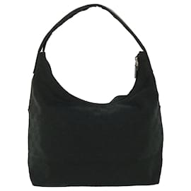 Gucci-GUCCI GG Canvas Shoulder Bag Leather Black 001 3380 1705 auth 50999-Black