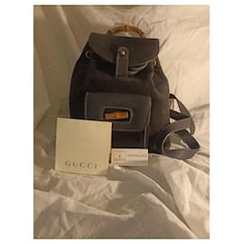 Gucci-bamboo backpack-Dark blue