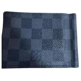 Louis Vuitton-Portafoglio con fermabancote-Blu scuro