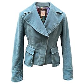 Versace Velour Blue Blazer Size M Blue