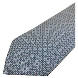 Hermès-*** Cravatta HERMES in seta-Blu