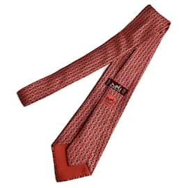 Hermès-*** corbata HERMES-Roja