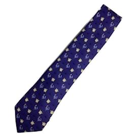 Hermès-***HERMES  tie-Navy blue