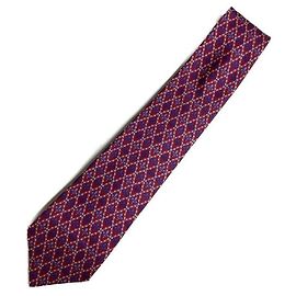 Gravata Hermès de seda bordeaux Outro