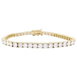 inconnue-Yellow gold diamond line bracelet.-Other