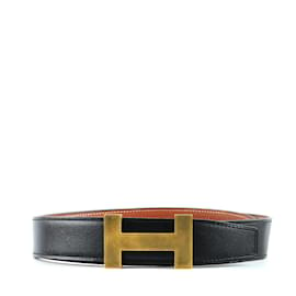Hermès-HERMES  Belts T.cm 90 leather-Black