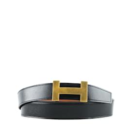 Hermès-HERMES Cinturones T.cm 90 Cuero-Negro