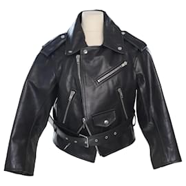 Balenciaga-Black Zip Buckle Biker Jacket-Black