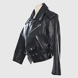 Balenciaga-Black Zip Buckle Biker Jacket-Black