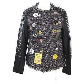 Staccato by Ground Zero Black/Multicolor Tweed & Spiked Jacket Black