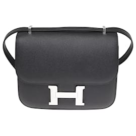 Hermès Constance Mini 18 Ostrich Navy blue Gold ref.450632 - Joli Closet