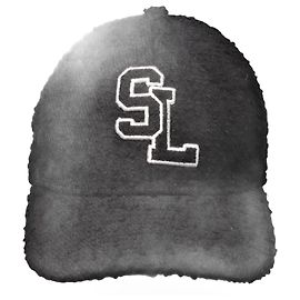 Saint Laurent Black SL Embroidered Boucle Tweed Cap Black