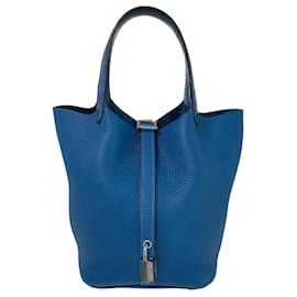 Hermès-Blaues Picotin 18 Tasche-Blau