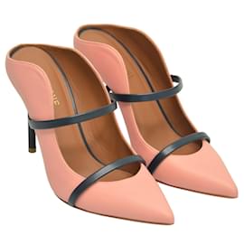 Autre Marque-pink/Black Maureen Pointed Toe Mules-Black