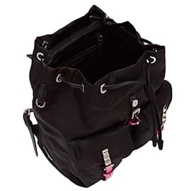 Prada-Black New Vela Studded Backpack-Black