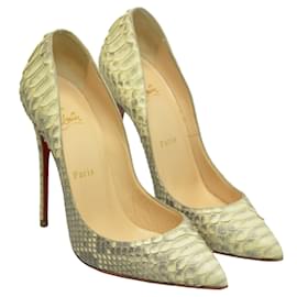 Christian Louboutin-Beige Pigalle Follies Pointed Toe Pumps-Beige