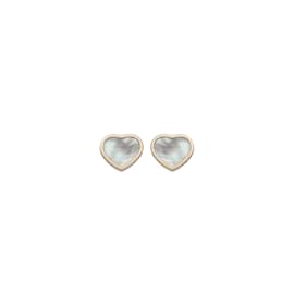Chopard-Rose Gold and Mother-of-Pearl Happy Hearts Stud Earrings-Golden