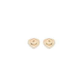 Chopard-Rose Gold and Mother-of-Pearl Happy Hearts Stud Earrings-Golden