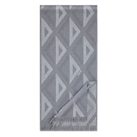 Christian Dior Listra Cinza/Lenço com franjas com padrão triangular Cinza
