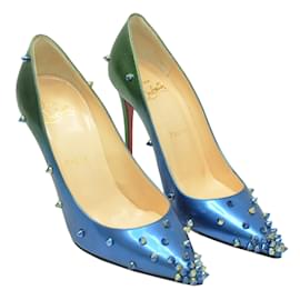 Christian Louboutin-green/Blue Degraspike 100 Pointed toe pumps-Blue