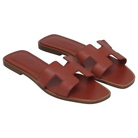 Hermès Orange Brulee Oran Sandale Orange