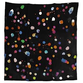 Dior-Schwarze Farbe/Mehrfarbiger, gepunkteter Schal in limitierter Auflage-Schwarz