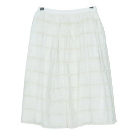 Miu Miu Weißer, plissierter Midirock mit Spitzendetail Weiß