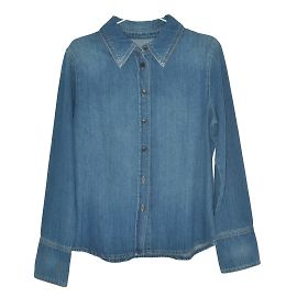 Victoria Beckham Camicia di jeans a maniche lunghe blu scuro Blu