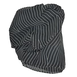 Rick Owens-Black/Pearl Stripe Hun Bustier Asymmetric Top-Black