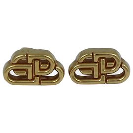 Balenciaga Gold BB Stud Earrings Golden
