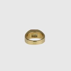 Cartier-Gold/Tiefgelber Citrin-Tank-Band-Solo-Ring-Golden