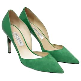 Jimmy Choo-Zapatos de tacón con punta en punta Liz verdes-Verde