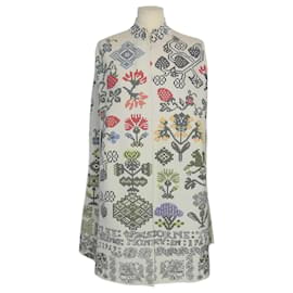 Alexander Mcqueen-Multicolor Aus Jacquard Mit Musterstickerei Cape-Multiple colors