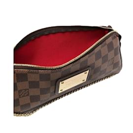 Louis Vuitton-Bolsa Clutch Damier Ebene Eva Marrom-Marrom