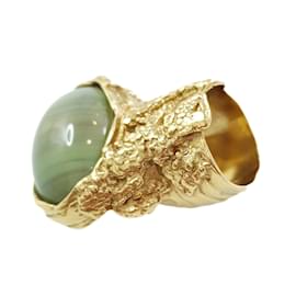 Yves Saint Laurent-YSL Ceramic Gold Arty Ring-Golden