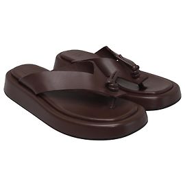 Erika Cavallini Dark Brown Thong Sandal Brown