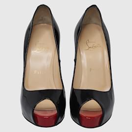 Christian Louboutin-Zapatos de tacón Peep Toe negros New Very Prive-Negro